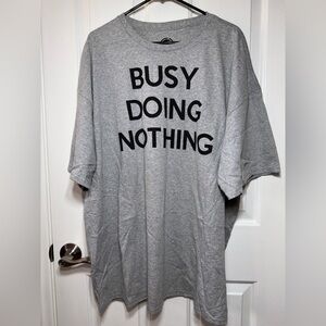 NEW Casual Gray Tee with Bold Print